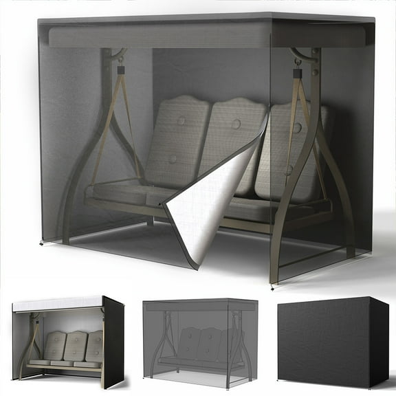 JTWEEN Waterproof Outdoor Swing Seat Cover UV Resistant Rip Proof All Weather 3 Seater Protector