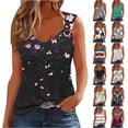 thumbnail image 1 of JTZGDY Cami Tank Tops for Women Loose Fit Casual Summer Sleeveless Strappy Cold Shoulder Tunic Vest Trendy Holiday Beach Vacation Tees Shirt Pink L, 1 of 5