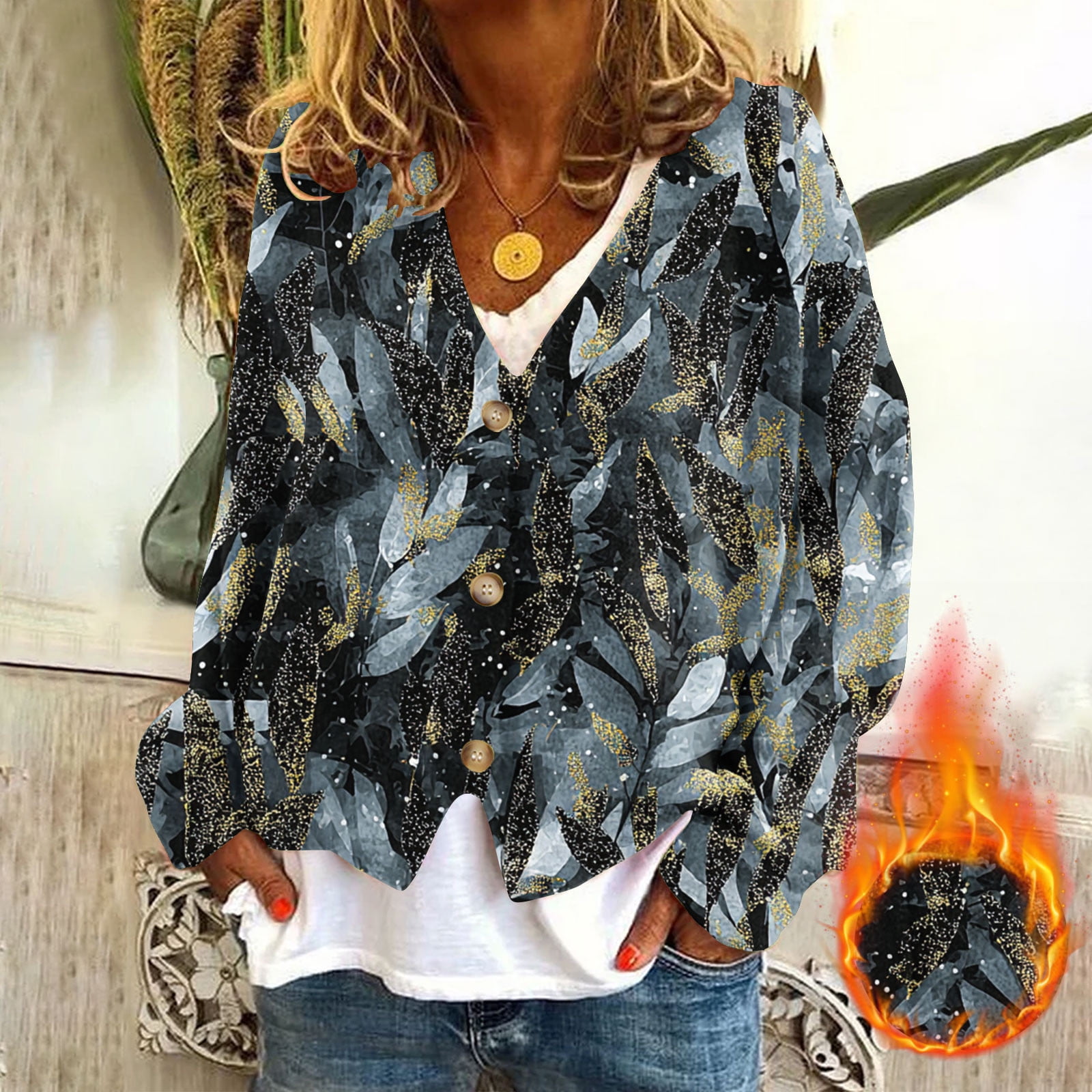 JTZGDY Fall Cardigans Sweater for Women Trendy Oversized Button