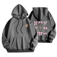 thumbnail image 1 of JTZGDY Fall Hoodies for Women Lightweight Casual Pink Ribbon Cross Printed Long Sleeve Drawstring Hooded Pullover Sweatshirts Loose Comfy Y2K Preppy Outfit Clothes 2025 Dark Gray XL, 1 of 6