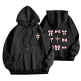 thumbnail image 1 of JTZGDY Fall Hoodies for Women Lightweight Casual Pink Ribbon Cross Printed Long Sleeve Drawstring Hooded Pullover Sweatshirts Loose Comfy Y2K Preppy Outfit Clothes 2025 Black XL, 1 of 4
