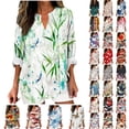 thumbnail image 1 of JTZGDY Fall Tops for Women Dressy Casual Oil Painting Printed Long Sleeve V Neck Graphic Oversized Tunic Tshirt Blouse Loose Lightweight Pullover Blue#02 M, 1 of 6