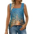 thumbnail image 1 of JTZGDY Floral Tank Tops for Women Loose Flowy Casual Graphic Summer Sleeveless Square Neck Tunic T-Shirts Trendy Western T-Shirts Multicolor#06 XL, 1 of 7