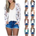 thumbnail image 1 of JTZGDY Lightweight Cardigans for Women Fall Long Sleeve Open Front Cardigan Tops Loose Fit Casual Floral Printed Outwear Shirts with Pockets Multicolor#02 S, 1 of 7