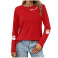 thumbnail image 1 of JTZGDY Merry Christmas Sweatshirts for Women Funny Xmas Tree Santa Claus Print Long Sleeve Holiday Season Pullover Tops Loose Oversized Casual Graphic T-Shirts Red#06 M, 1 of 4
