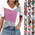 thumbnail image 1 of JTZGDY Puff Sleeve Tops for Women Cute Summer Floral Printed Short Sleeves Graphic T-Shirts Fashion V Neck Trendy Oversized Baggy Tunic Blouses A-Wine#01 M, 1 of 7