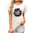 thumbnail image 1 of JTZGDY Summer Tops for Women Cute Floral Printed Short Sleeve Crewneck Graphic T-Shirts Loose Soft Cotton Basic Tunic Blouse A#06-Beige M, 1 of 6