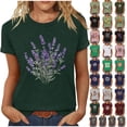 thumbnail image 1 of JTZGDY Western Shirts for Women Loose Fit Casual Summer Boho Floral Print Short Sleeve Crewneck Basic Tunic Tees Vintage Outfit Clothes Army Green#02 XL, 1 of 4