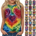 thumbnail image 1 of JTZGDY Women Beach Cami Tank Tops Hawaiian Sleeveless Tie Dye Bleached Heart Print Tanks Summer Vacation Tees Vintage Graphic Girls Trip Tanks Vest Multicolor#07 S, 1 of 5