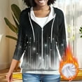 thumbnail image 1 of JTZGDY Womens Full-Zip Fleece Hoodie Sweatshirts Lightweight Casual Striped/Plaid/Floral/Color Block Print Drawstring Long Sleeve Hooded Ouwear Jackets with Pockets Fashion Outfit Clothes Black#02 XL, 1 of 7