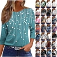 thumbnail image 1 of JTZGDY Womens Plus Size Tops Fashion Printed Fall 3/4 Length Sleeve Crewneck Graphic T-Shirts Loose Oversized Dressy Tunic Pullover Blouse Black#03 M, 1 of 7