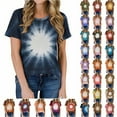 thumbnail image 1 of JTZGDY Womens Sublimation T Shirts Plus Size Tie Dye Bleached Tees Tops Short Sleeve Vintage Crew Neck Tshirts Funny Cute DIY Clothes Multicolor#04 XXL, 1 of 10