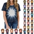 thumbnail image 1 of JTZGDY Womens Sublimation T Shirts Plus Size Tie Dye Bleached Tees Tops Short Sleeve Vintage Crew Neck Tshirts Funny Cute DIY Clothes Multicolor#17 S, 1 of 10