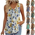 thumbnail image 1 of JTZGDY Womens Tank Tops 2025 Flowy Peplum Tops for Women Cute Summer Floral Printed Dressy Sleeveless V Neck Babydoll Tank Tops Multicolor#01 XL, 1 of 10