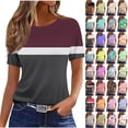 thumbnail image 1 of JTZGDY Womens Tops Loose Fit Casual Short Sleeve Round Neck Boho Floral Printed T-Shirts Trendy Oversized Basic Tunic Blouse, 1 of 6