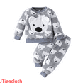 thumbnail image 1 of JTieacloth 2Pcs Boys Pants Set Toddler Boys Winter Outfits 2 Piece Set Cute Bear Print Pullover Hoodie And Pants Warm Lined Casual Play Clothes For Baby Boys,Sizes 9-12 Months(Gray), 1 of 6