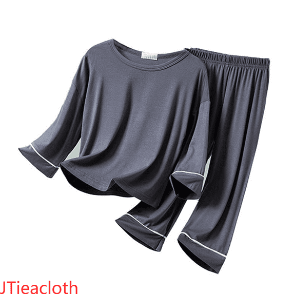 JTieacloth 2Pcs Fall Outfits Sets Children's Long Sleeve Shirt Shorts Set Summer Thin Boy And Girls Solid Color Home Wear Loose Casual Suit,Sizes 18-24 Months(Gray)