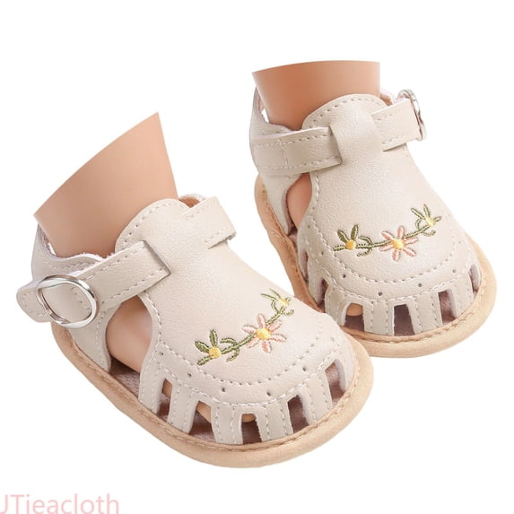 JTieacloth Baby Sandals For Infants Soft Sole Breathable Summer Casual Shoes With Floral Embroidery For Boys And Girls 0 18 Months Lightweight Sandals,Sizes 5 Toddler(6-12 Months)