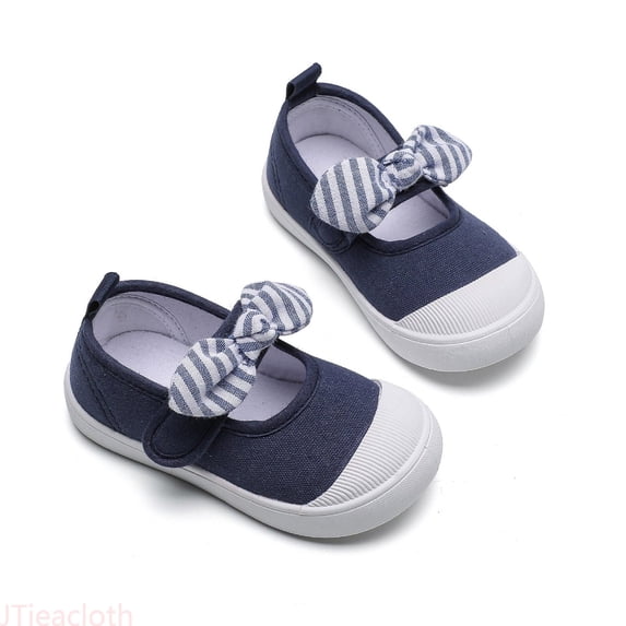 JTieacloth Baby Sneakers For Girls First Soft Breathable Lightweight Comfortable Toddler Shoes With Floral Bow Classic Walking Sneakers,Sizes 6 Toddler