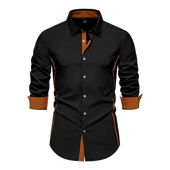 JTieacloth Beach Summer Shirt 2025 Men's Casual Fashion Long Sleeved Shirt Black