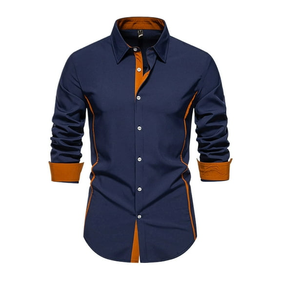 JTieacloth Beach Summer Shirt 2025 Men's Casual Fashion Long Sleeved Shirt Blue