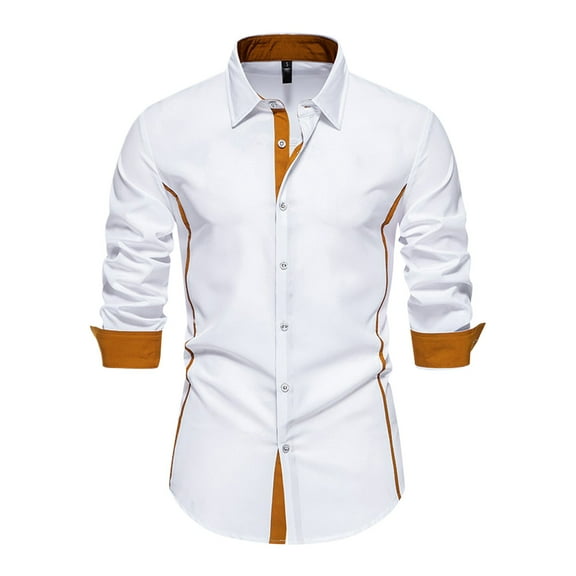 JTieacloth Beach Summer Shirt 2025 Men's Casual Fashion Long Sleeved Shirt White