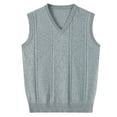 thumbnail image 1 of JTieacloth Big And Tall T Shirt Men's Wear Autumn And Winter Warm Comfort Classic Business Sleeveless Casual Vest V Neck Knit Solid Color Vest, 1 of 3