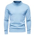 thumbnail image 1 of JTieacloth Big & Tall Mens Sweaters Men's Autumn Stand Up Collar Sweater Men's Casual Outdoor Long Sleeved Shirt Without Pockets Mid Neck Lined Sweater(Blue), 1 of 2