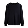 thumbnail image 1 of JTieacloth Big & Tall Mens Sweaters Men's Crewneck Sweater Winter Long Sleeve Solid Color Casual Business Pullover Knit Top(Black), 1 of 4