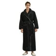 thumbnail image 1 of JTieacloth Big & Tall Nightshirt Fleece Bathrobe Winter Warm Cozy Shawl Collar Long Sleeve Robe Soft Loungewear Kimono Spa Robe For Home Black, 1 of 3
