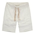 thumbnail image 1 of JTieacloth Big and Tall Shorts for Men Male Pure Cotton Washed Spring And Summer Sports Shorts Solid Color Lace Large Size Multi Pockets Pants,White, 1 of 5