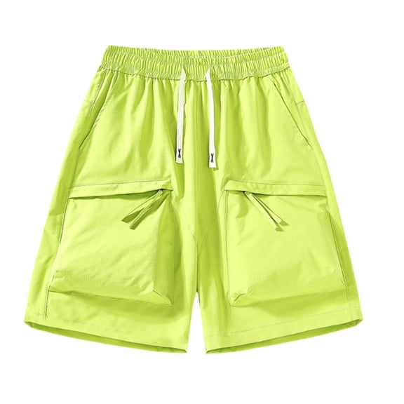 JTieacloth Big and Tall Shorts for Men Men's Stylish Solid Color Straight Pocket Casual Shorts Comfortable Sports Shorts,Green