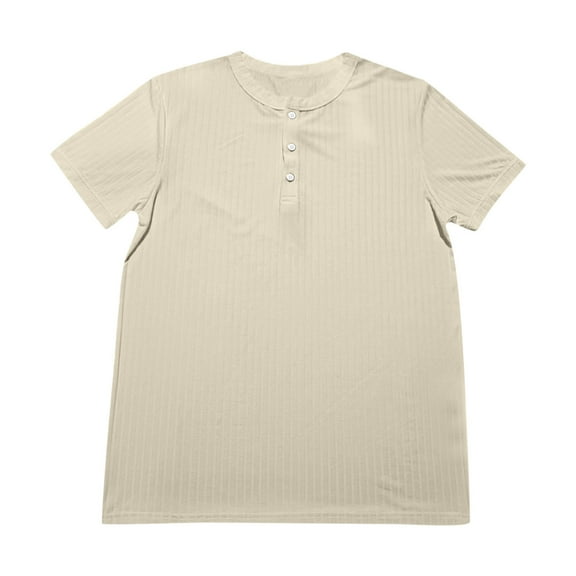 JTieacloth Blank Tee Shirts Men's Short Sleeve T Shirt Summer Casual V Neck Solid Ribbed Holiday Shirts Tops