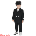 thumbnail image 1 of JTieacloth Boys 2-Piece Set Boys Business Suits Coat 3 Piece Outfit Tuxedo Set For Kids Formal Suit For Boys With Pants Necklace Set Slim,Sizes 2-3 Years(Black), 1 of 6