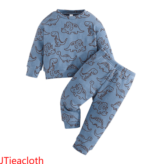 JTieacloth Boys Clothes 2 Piece Boys Outfits Sets Toddler Casual Two Piece Pullover Hoodie And Pants Outfit For Daily Wear Spring Fall Comfortable Play Clothes,Sizes 9-12 Months(Blue)