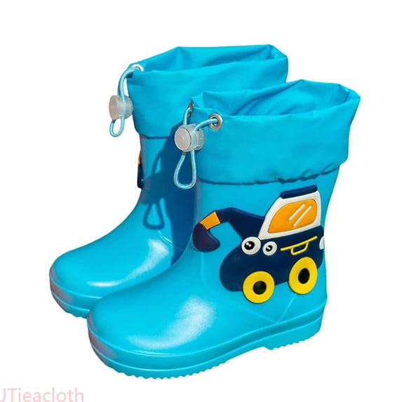 JTieacloth Boys Lightweight Rain Boots Cute Patterns Sole Waterproof Rain Shoes for Kids Hiking Outdoor Rainy Days Play,Sizes 8