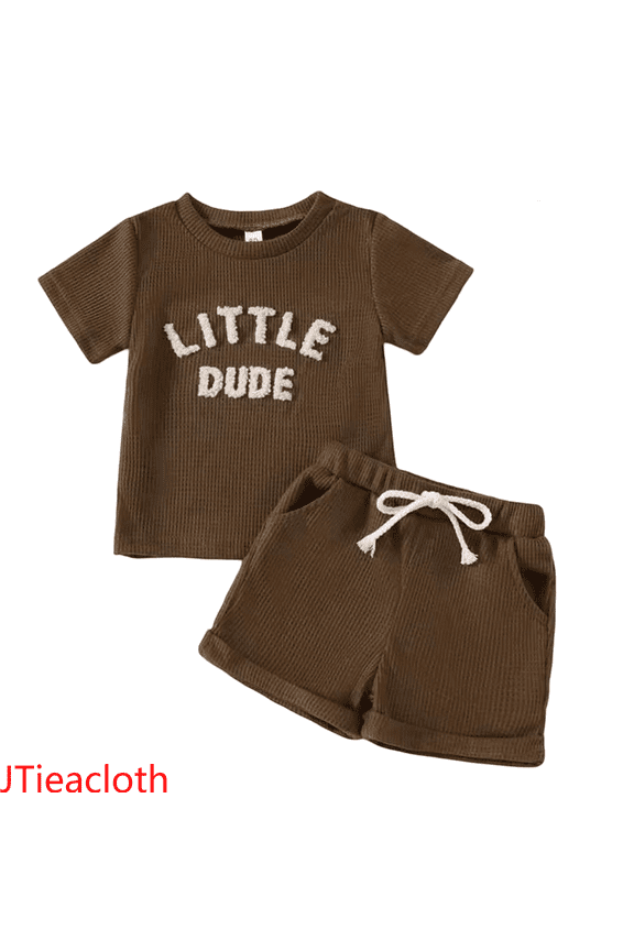 Boys Top and Shorts Sets Summer Baby Boy Clothes Short Sleeve Letter Printing Mamas Boy Embroidered T Shirt Tops Shorts Set Outfit,Sizes 6-12 Months(Yellow)