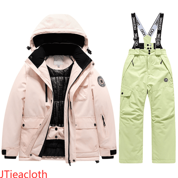 JTieacloth Boys Top and Pant Sets Kids Winter Ski Boys Girls Warm Snowsuit Outfits For Cold Weather Outdoor Activities,Sizes 10-11 Years(Green)