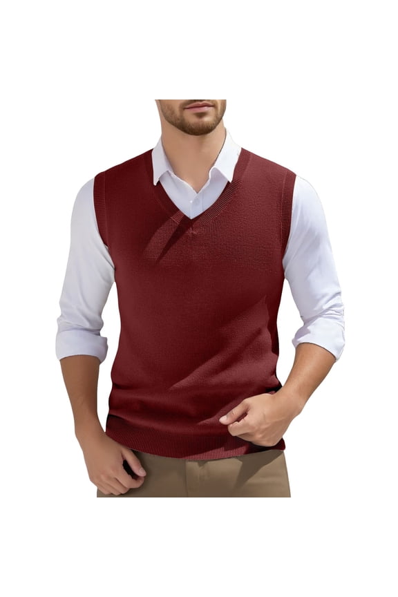 Breastfeeding Tops for Men Sweater Vest Men's Sleeveless Knitted Vest V Neck Knitted Vest Spring Sleeveless Knitted For Men