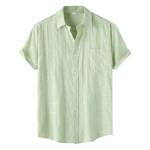 JTieacloth Business Slim Fit Shirt Shirts For Men Mens Shirts Short Sleeve Button Down Shirts Tropical Summer Beach Shirts Casual Shirts Green