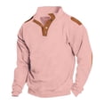 thumbnail image 1 of JTieacloth Button Casual Tee Collared Men's Pullover Sweatshirts Long Sleeve Shirts Casual Thermal Loose Fit Button Up Pullovers Pink XXXL, 1 of 3