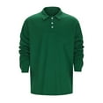 thumbnail image 1 of JTieacloth Button Casual Tee Collared Mens Fashion Casual Simple Solid Color Button Long Sleeve Top Shirt Green L, 1 of 4