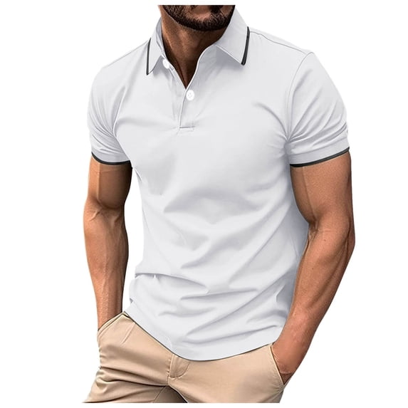JTieacloth Button Classic T-Shirt Mens 3D Digital Printing Lapel Zipper Short Sleeve Shirt Casual Fashion Shirt Jacket White S