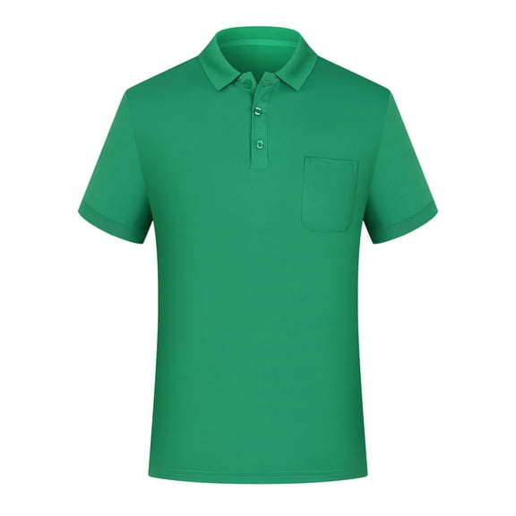JTieacloth Button Classic T-Shirt Shirts For Men Short Sleeve Collared Shirt Summer Casual Women Shirt With Pocket Green M