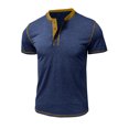 thumbnail image 1 of JTieacloth Button Collar Shirts Men's Short Sleeve Shirt Casual T Shirt For Men Fashionable Summer Top Design Available In Multiple Colors Blue L, 1 of 5