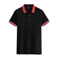 thumbnail image 1 of JTieacloth Button Collar Shirts Short Sleeve Collar Shirt Black S, 1 of 2