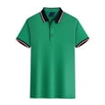 thumbnail image 1 of JTieacloth Button Collar Shirts Short Sleeve Collar Shirt Green XXL, 1 of 2