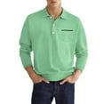 thumbnail image 1 of JTieacloth Button Down Collar T Shirt Mens Fashion Casual Simple Solid Color Button Long Sleeve Top Shirt Green XL, 1 of 6