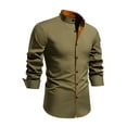 thumbnail image 1 of JTieacloth Button Down Shirt for Men 2025 Men's Casual Fashion Long Sleeved Shirt Green, 1 of 6
