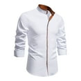 thumbnail image 1 of JTieacloth Button Down Shirt for Men 2025 Men's Casual Fashion Long Sleeved Shirt White, 1 of 6